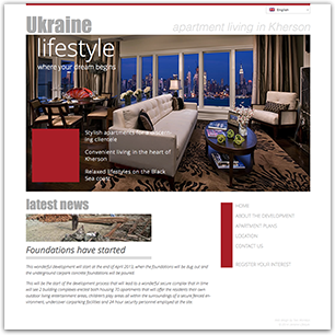 Ukraine Lifestyle apartments website