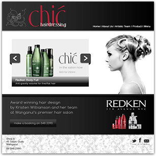 Chic hair salon website